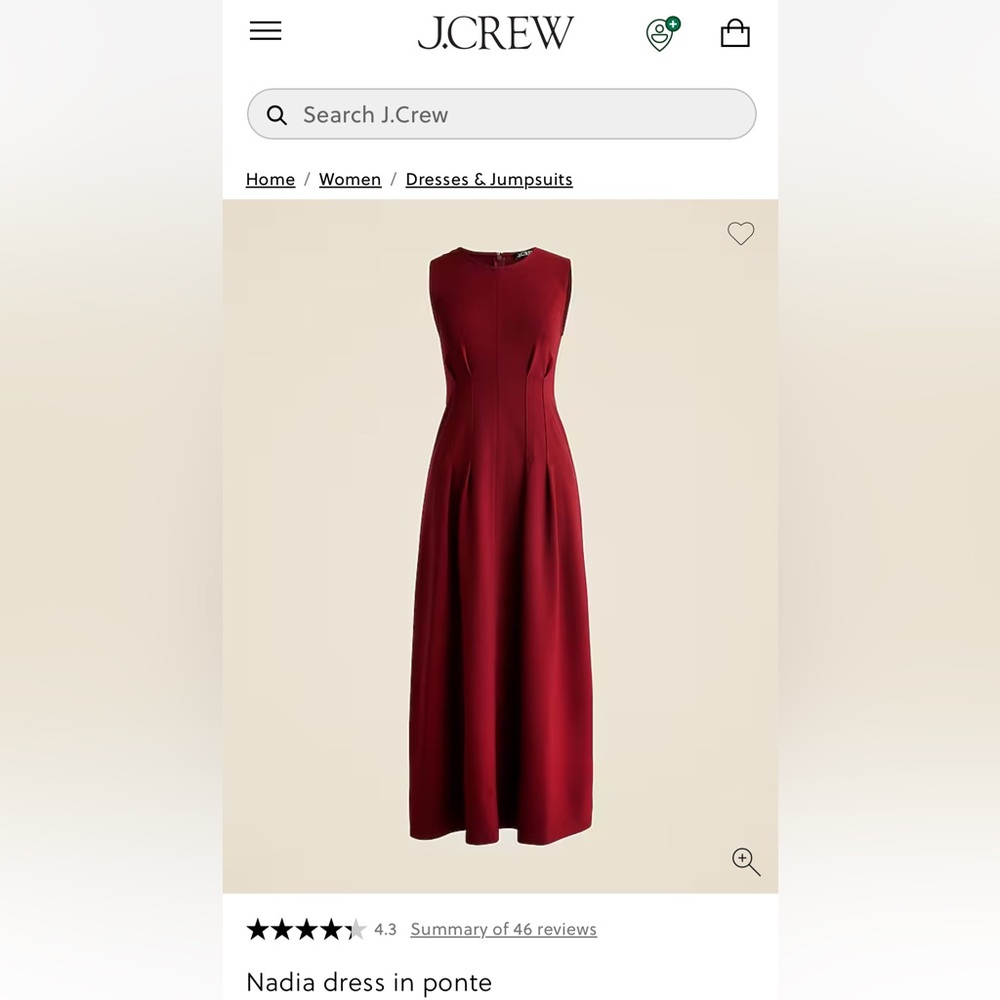 J. Crew Nadia Dress in Ponte